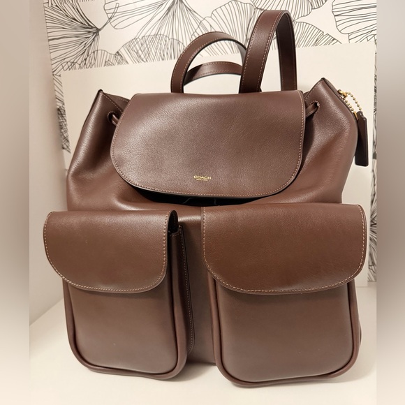 Coach Handbags - Authentic Coach Crosby 28 Backpack – Natural Grain Leather – Maple- New with Tag